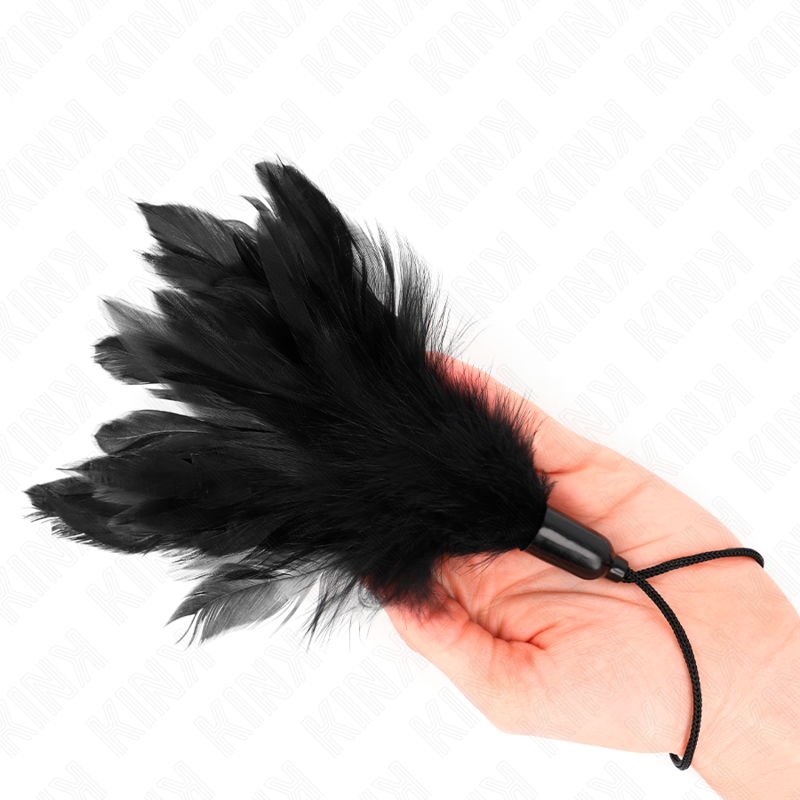 KINK - TICKLE FEATHERS WITH ROPE HANDLE PLASTIC BASE 15 CM - NOCTURNA DESIRES