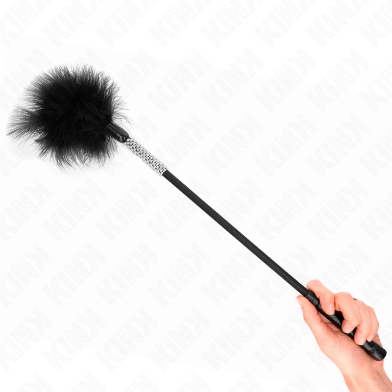 KINK - TICKLE FEATHERS WITH RHINESTONE HANDLE 50 CM - NOCTURNA DESIRES
