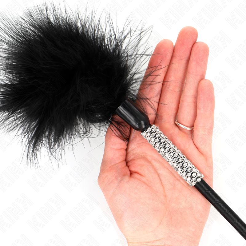 KINK - TICKLE FEATHERS WITH RHINESTONE HANDLE 50 CM - NOCTURNA DESIRES