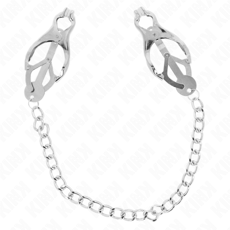 KINK - JAPANESE CLOVER NIPPLE CLAMPS WITH CHAIN SILVER 30 CM - NOCTURNA DESIRES