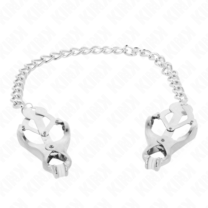 KINK - JAPANESE CLOVER NIPPLE CLAMPS WITH CHAIN SILVER 30 CM - NOCTURNA DESIRES