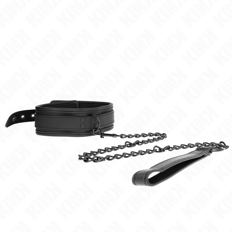 KINK - NEOPRENE BONDAGE COLLAR MODEL 1 WITH BELT 78 CM ADJUSTABLE 37.5 X 49.5 CM - NOCTURNA DESIRES