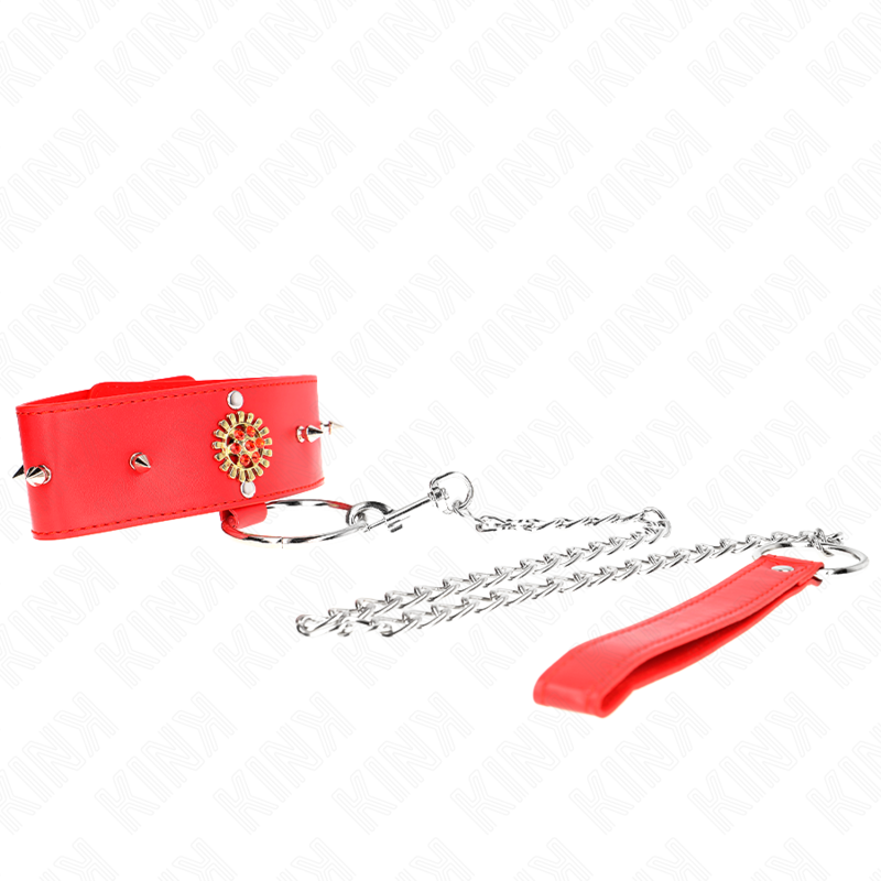 KINK - RED DIAMOND NECKLACE WITH BELT 65 CM AJDUSTABLE 35-51 CM X 7 CM - NOCTURNA DESIRES
