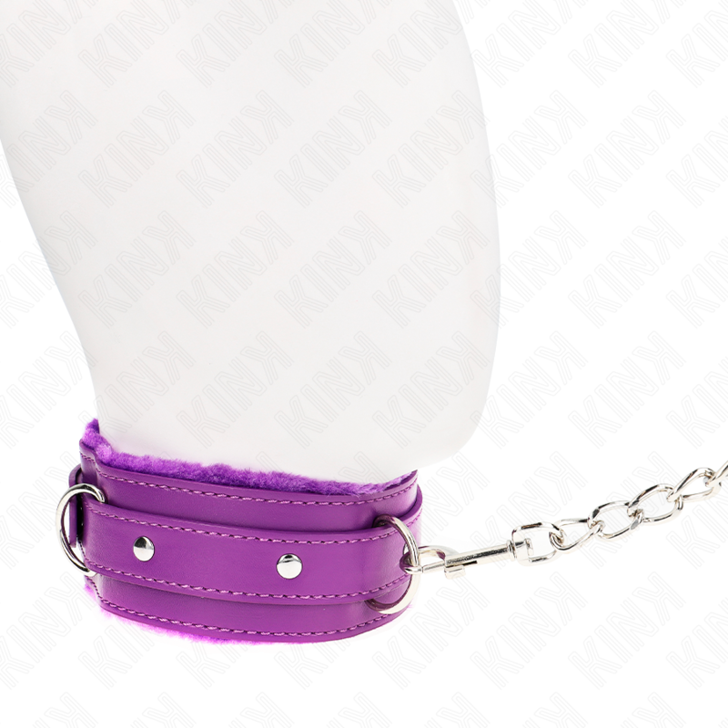 KINK - COLLAR WITH LEASH 65 CM WITH RESTRICTIONS PURPLE 36-42 CM X 5.5 CM - NOCTURNA DESIRES