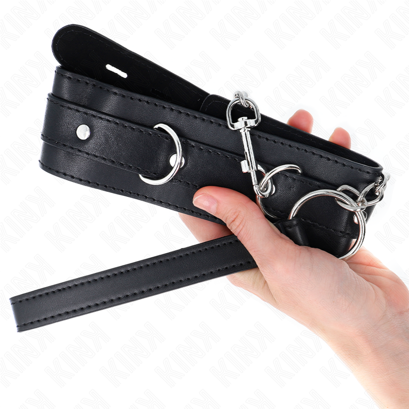 KINK - COLLAR WITH BELT 65 CM WITH STRAP BLACK 54 X 4.5 CM - NOCTURNA DESIRES