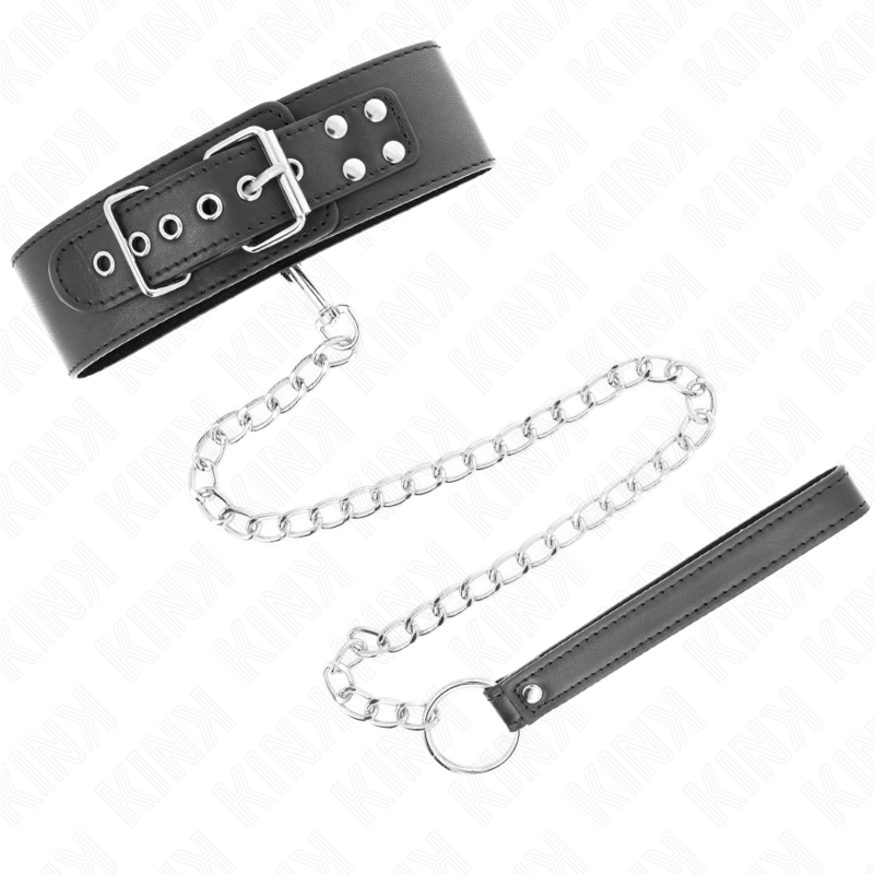 KINK - BASIC MODEL COLLAR WITH LEASH 65 CM MODEL 0 - NOCTURNA DESIRES