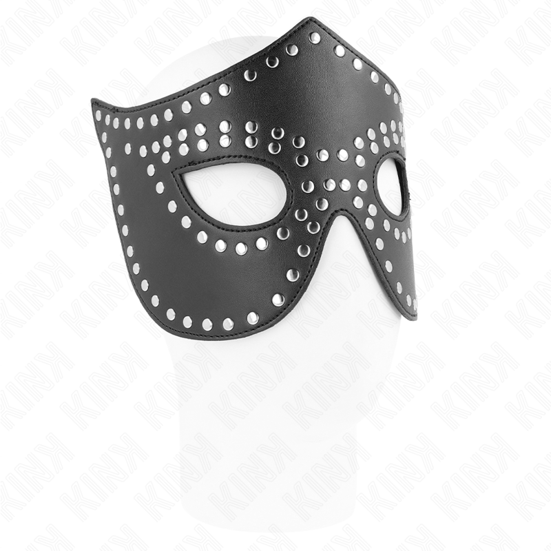 KINK - LEATHERETTE MASK WITH RIVETS MODEL 2 30 x 12 CM - NOCTURNA DESIRES