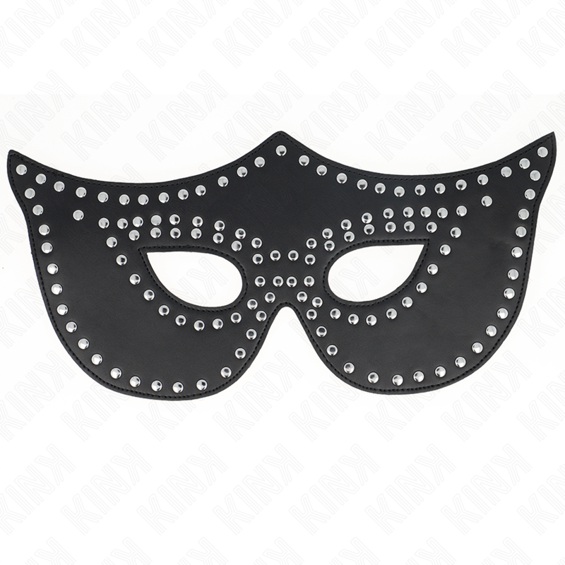 KINK - LEATHERETTE MASK WITH RIVETS MODEL 2 30 x 12 CM - NOCTURNA DESIRES