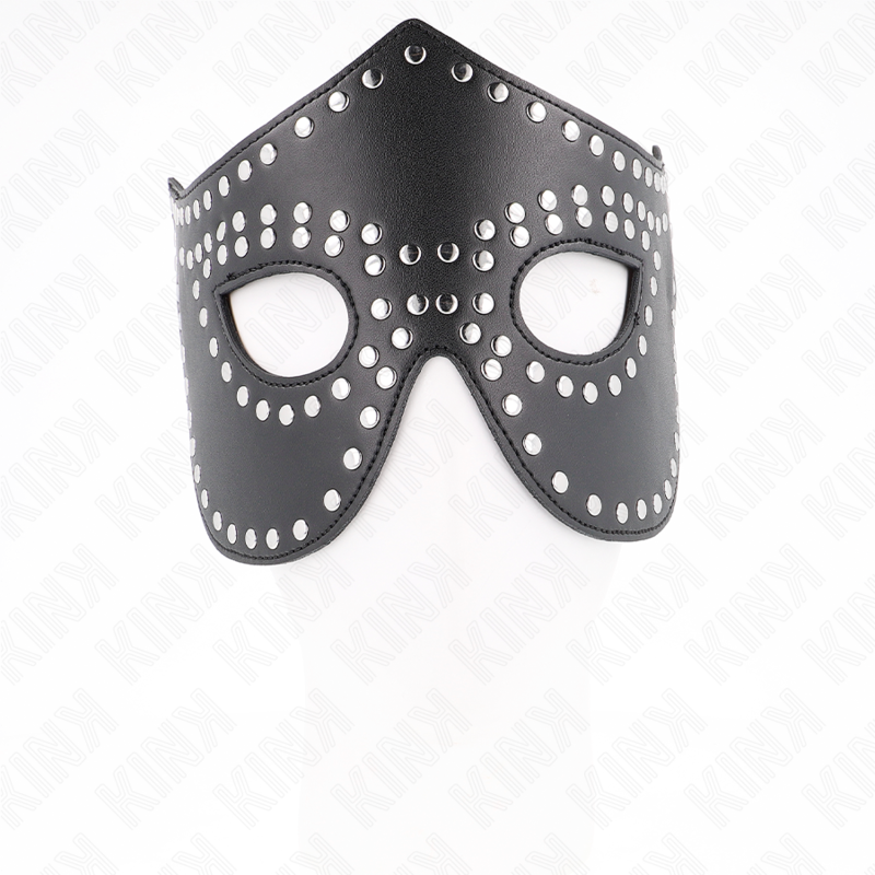 KINK - LEATHERETTE MASK WITH RIVETS MODEL 2 30 x 12 CM - NOCTURNA DESIRES