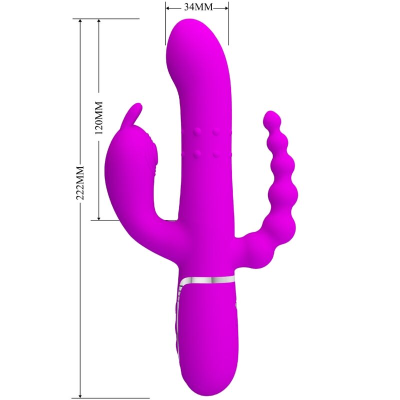 PRETTY LOVE - CAMMY TRIPLE VIBRATOR MULTIFUNCTION 4 IN 1 PINK - NOCTURNA DESIRES
