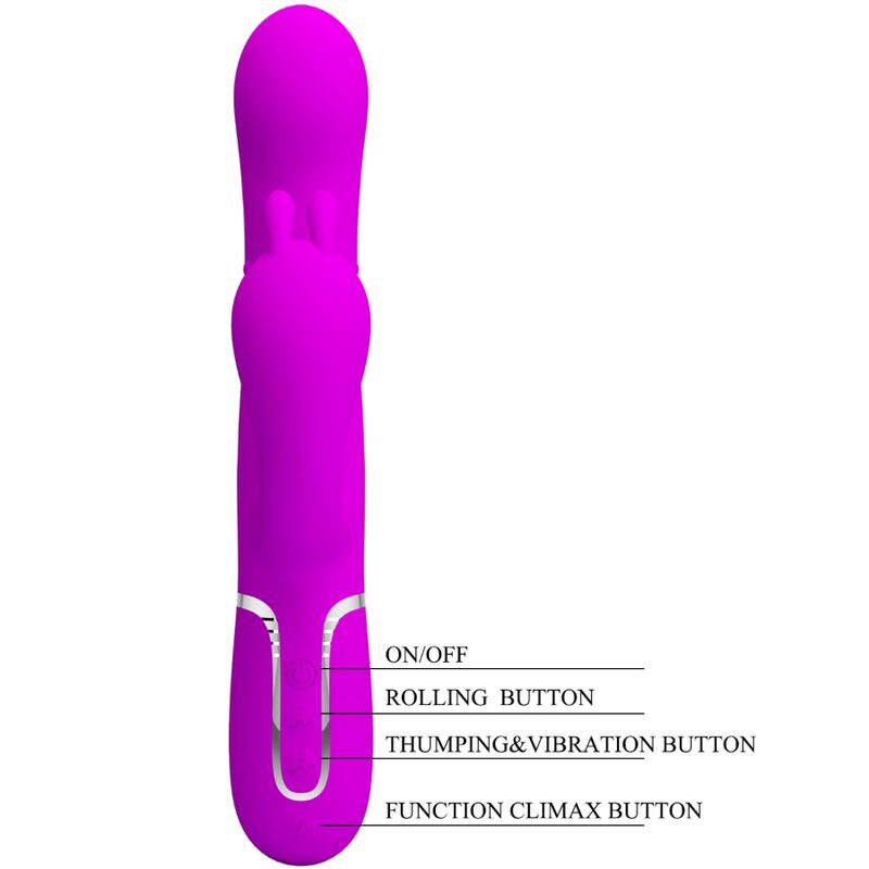 PRETTY LOVE - CAMMY TRIPLE VIBRATOR MULTIFUNCTION 4 IN 1 PINK - NOCTURNA DESIRES