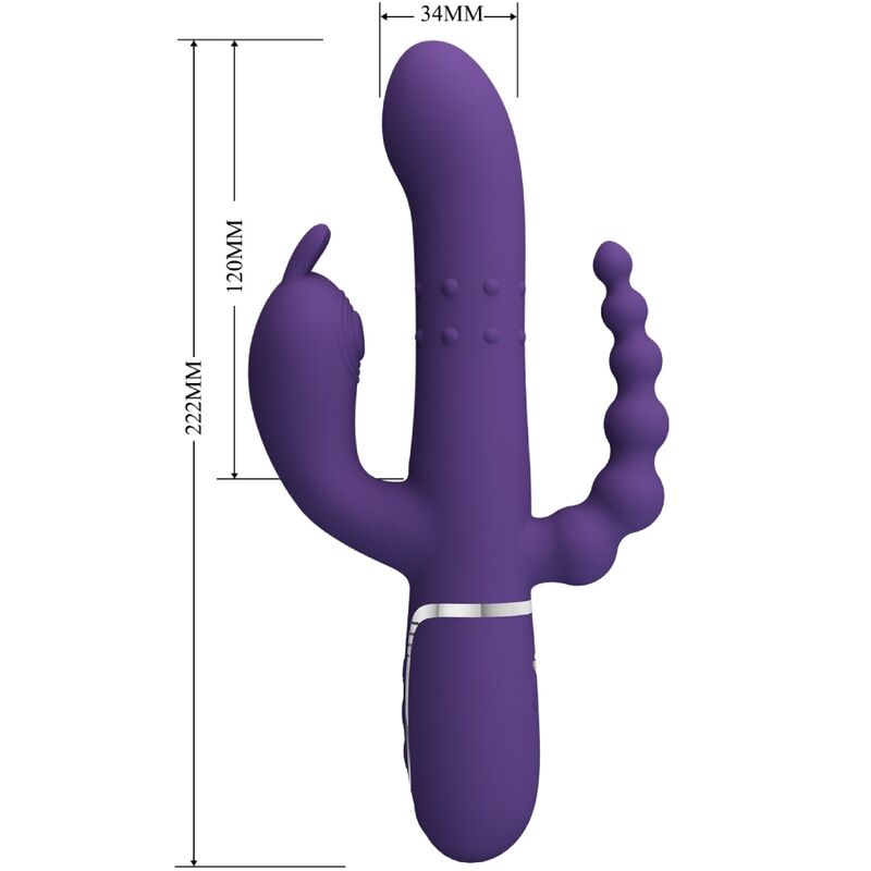PRETTY LOVE - CAMMY TRIPLE VIBRATOR MULTIFUNCTION 4 IN 1 PURPLE - NOCTURNA DESIRES
