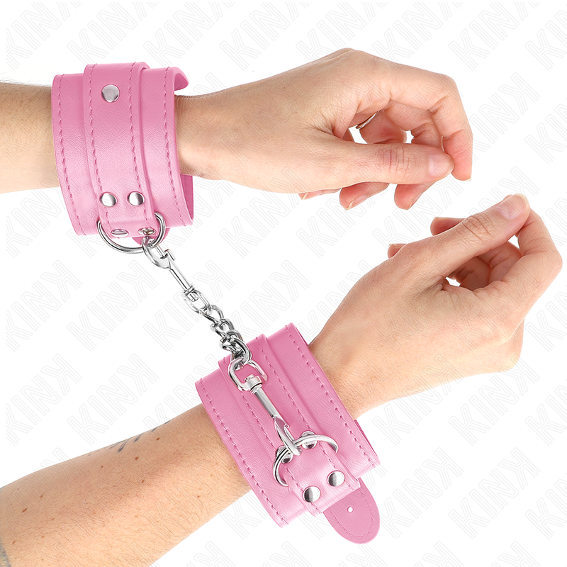 KINK - SIMPLE WRIST RESTRAINTS PINK ADJUSTABLE 20-23 CM X 5.5 CM - NOCTURNA DESIRES