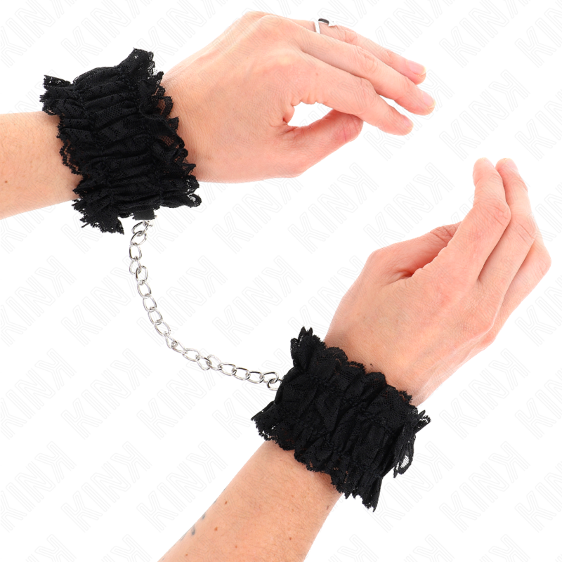 KINK - LACE ELASTIC WRIST RESTRAINTS NEGRO - NOCTURNA DESIRES
