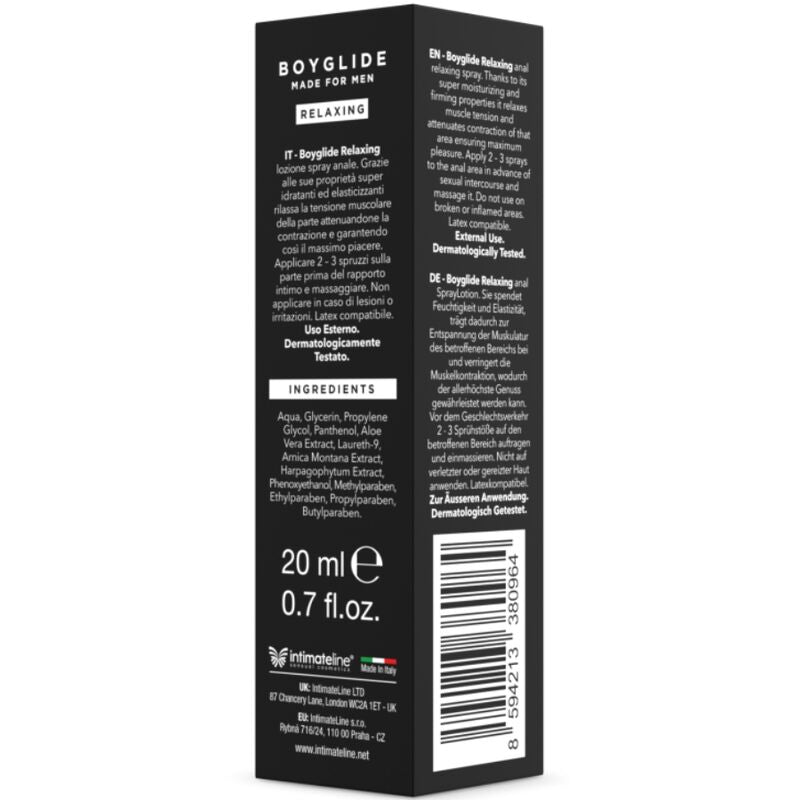 INTIMATELINE - BOYGLIDE ANAL RELAXING SPRAY 20 ML - NOCTURNA DESIRES