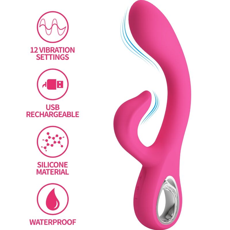 PRETTY LOVE - FRITZ RABBIT VIBRATOR 12 VIBRATIONS PINK - NOCTURNA DESIRES