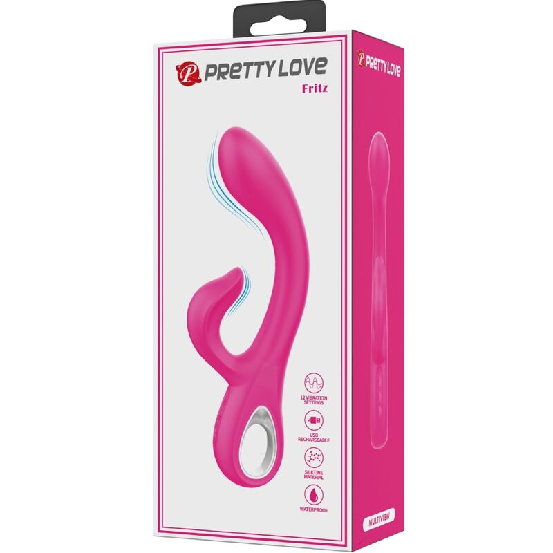 PRETTY LOVE - FRITZ RABBIT VIBRATOR 12 VIBRATIONS PINK - NOCTURNA DESIRES