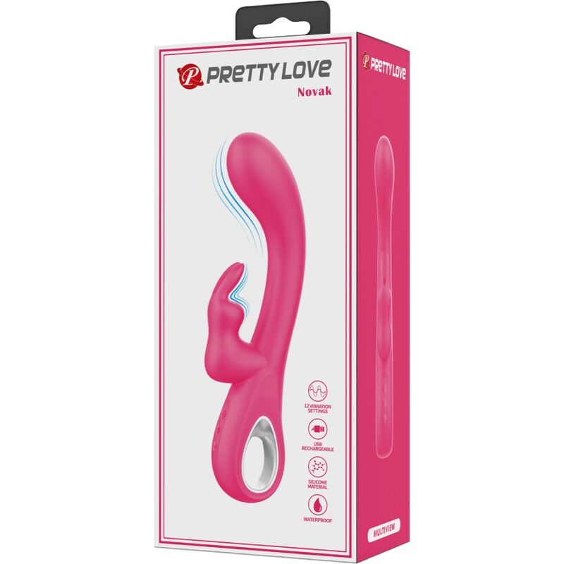 PRETTY LOVE - NOVAK RABBIT VIBRATOR 12 VIBRATIONS PINK - NOCTURNA DESIRES