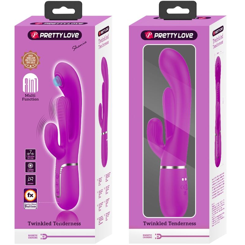 PRETTY LOVE - SHANIA TRIPLE RABBIT VIBRATOR MULTIFUNCTION PINK - NOCTURNA DESIRES