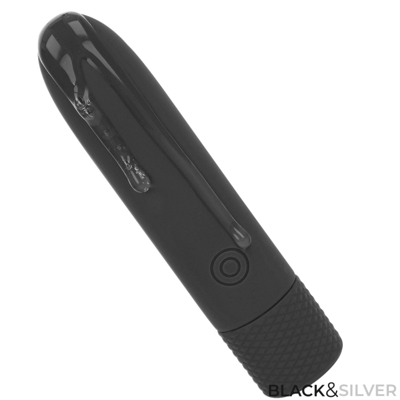 BLACK & SILVER - GERI USB RECHARGEABLE VIBRATING BULLET 8 VIBRATIONS BLACK 10 X 2.2 CM - NOCTURNA DESIRES