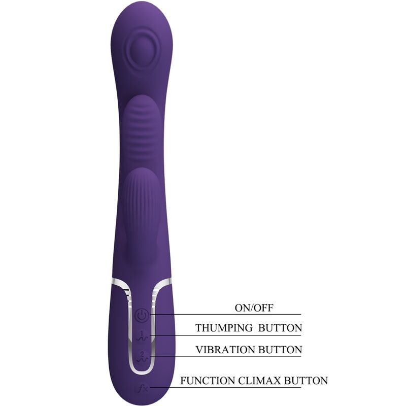 PRETTY LOVE - SHANIA TRIPLE RABBIT VIBRATOR MULTIFUNCTION PURPLE - NOCTURNA DESIRES