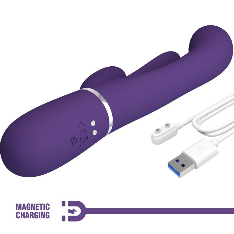 PRETTY LOVE - SHANIA TRIPLE RABBIT VIBRATOR MULTIFUNCTION PURPLE - NOCTURNA DESIRES