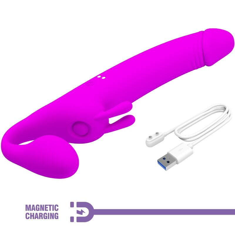 PRETTY LOVE - ZANINI STRAPLESS STRAP-ON 10 VIBRATIONS PURPLE - NOCTURNA DESIRES