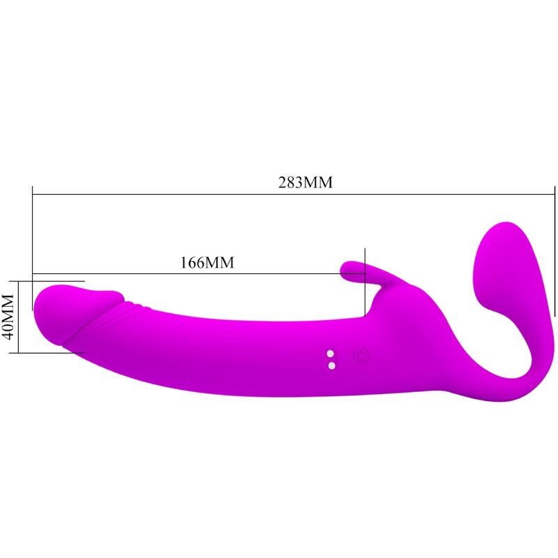 PRETTY LOVE - ZANINI STRAPLESS STRAP-ON 10 VIBRATIONS PURPLE - NOCTURNA DESIRES