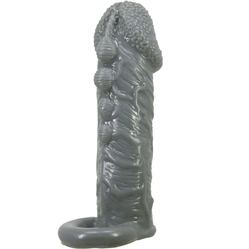 PRETTY LOVE - REALISTIC PENIS ENLARGER AND DELAY SLEEVE GREY - NOCTURNA DESIRES