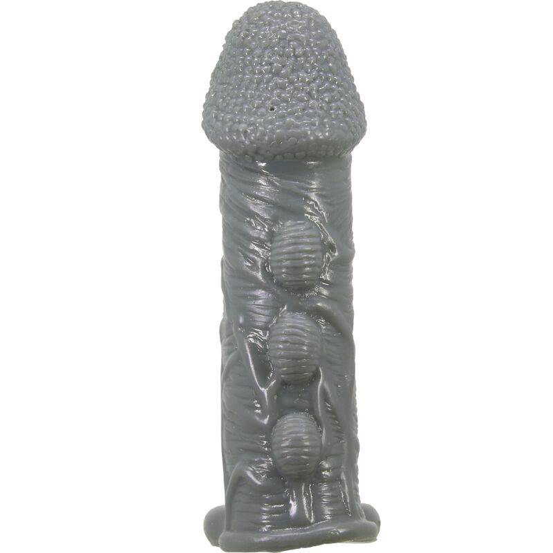 PRETTY LOVE - REALISTIC PENIS ENLARGER AND DELAY SLEEVE GREY - NOCTURNA DESIRES