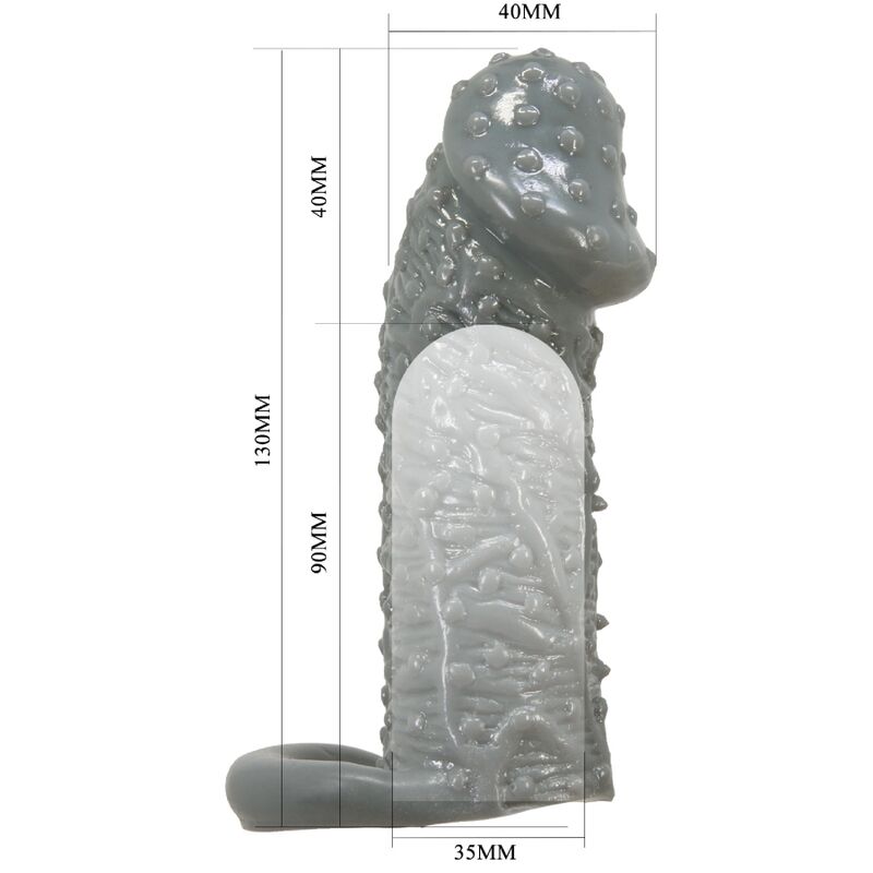 PRETTY LOVE - REALISTIC PENIS ENLARGER AND DELAY SLEEVE MODEL 2 GREY - NOCTURNA DESIRES