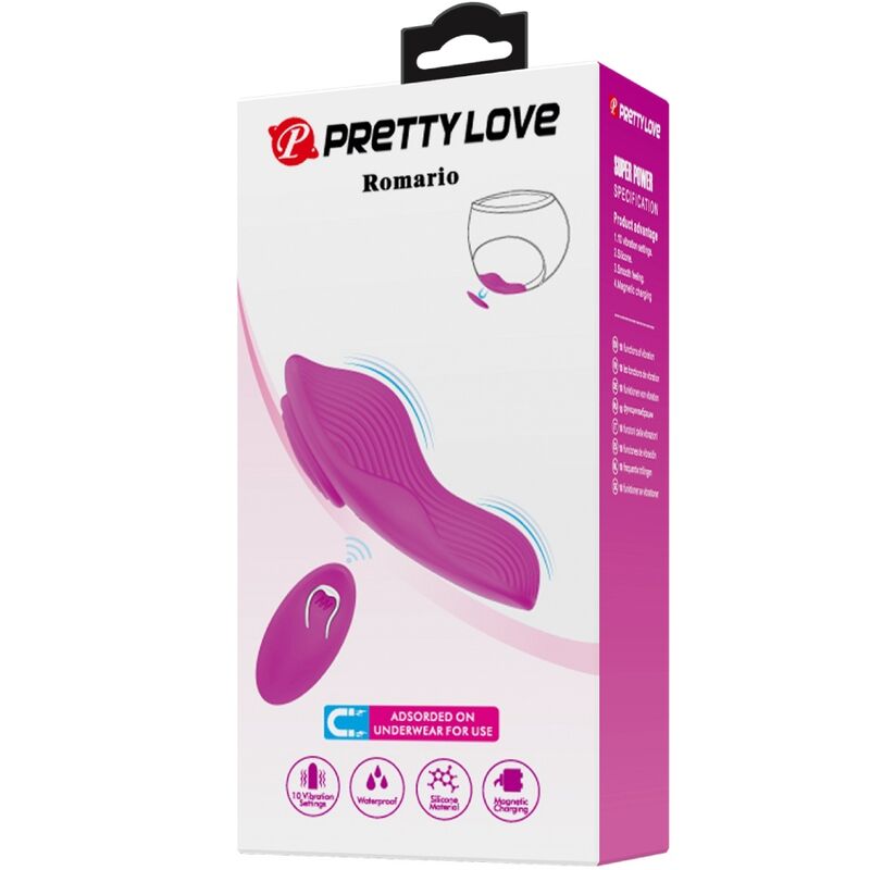 PRETTY LOVE - ROMARIO LAY-ON CLITORIS STIMULATOR REMOTE CONTROL PINK - NOCTURNA DESIRES
