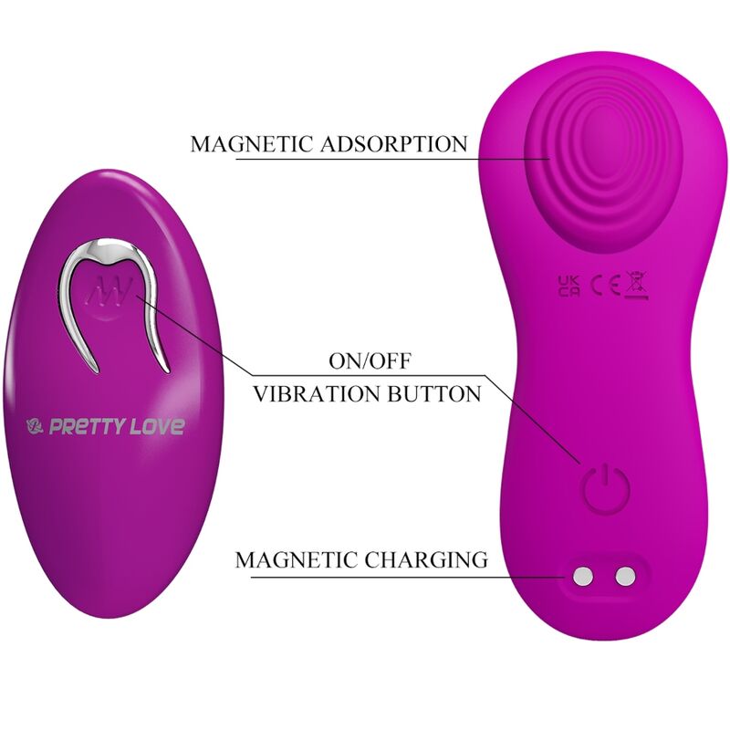 PRETTY LOVE - ROMARIO LAY-ON CLITORIS STIMULATOR REMOTE CONTROL PINK - NOCTURNA DESIRES