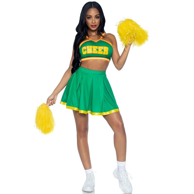 LEG AVENUE - COSTUME CHEERLEADER GREEN S/M - NOCTURNA DESIRES