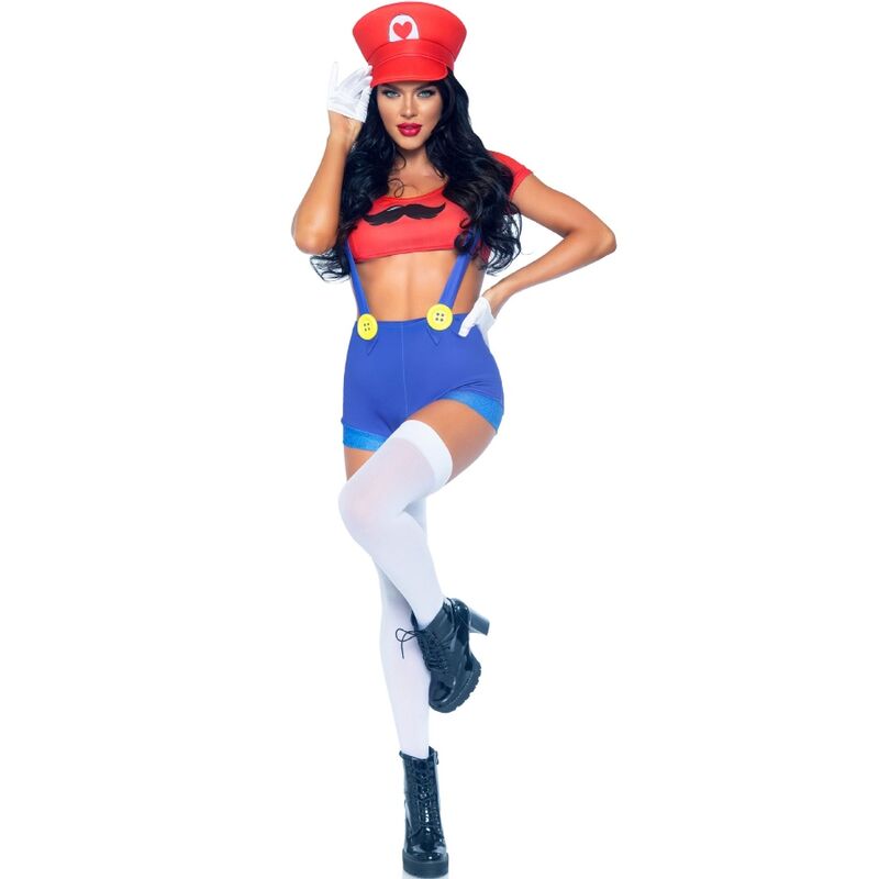 LEG AVENUE - SEXY COSTUME MARIO BROS RED/BLUE M - NOCTURNA DESIRES