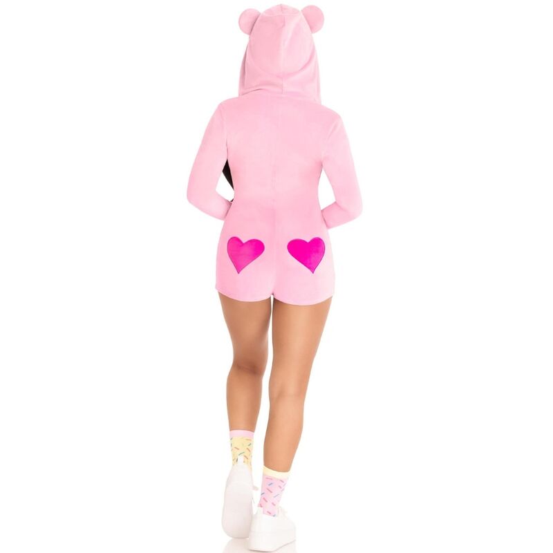 LEG AVENUE - TEDDY BEAR VELVET BODYSUIT PINK S - NOCTURNA DESIRES