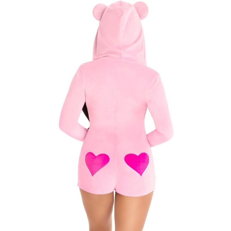 LEG AVENUE - TEDDY BEAR VELVET BODYSUIT PINK M - NOCTURNA DESIRES