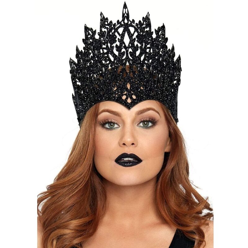 LEG AVENUE - CROWN WITH GLITTER AND JEWEL BLACK - NOCTURNA DESIRES