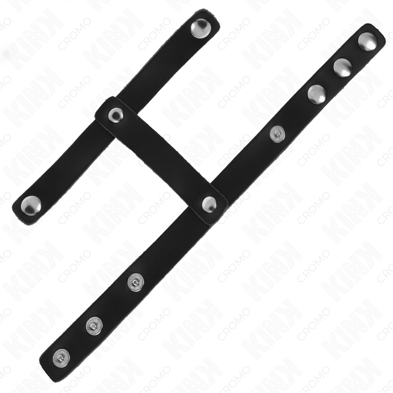 KINK - ADJUSTABLE LEATHER PENIS RING AND BALL DIVIDER STRAP - NOCTURNA DESIRES