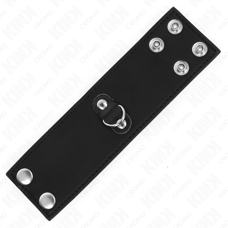 KINK - LEATHER PENIS RING WITH PRESSURE CLOSURE 18 X 5 CM - NOCTURNA DESIRES