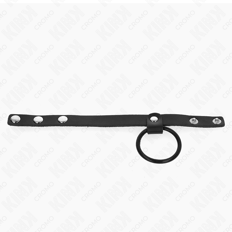 KINK - SILICONE PENIS RING 3.8 CM AND LEATHER BALL DIVIDER 22 X 1.5 CM - NOCTURNA DESIRES