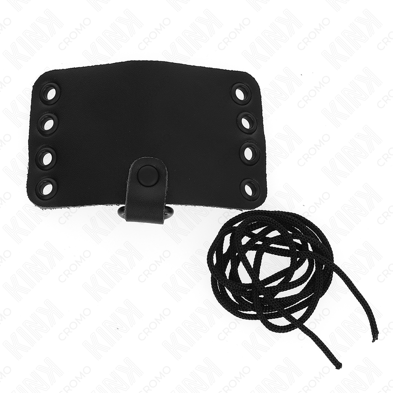 KINK - LEATHER PENIS RING WITH LACE CLOSURE AND LACES - NOCTURNA DESIRES