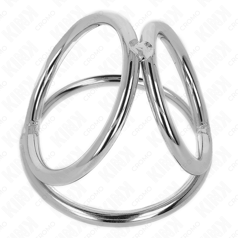 KINK - TRIPLE CHROME METAL PENIS RING 3.8 CM TO 5 CM MODEL 2 - NOCTURNA DESIRES