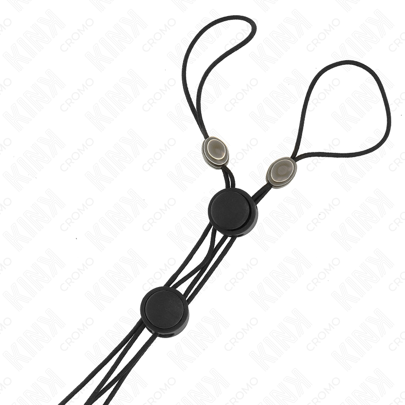 KINK - BLACK DETAIL NIPPLE CLAMPS WITH BLACK ELASTIC - NOCTURNA DESIRES