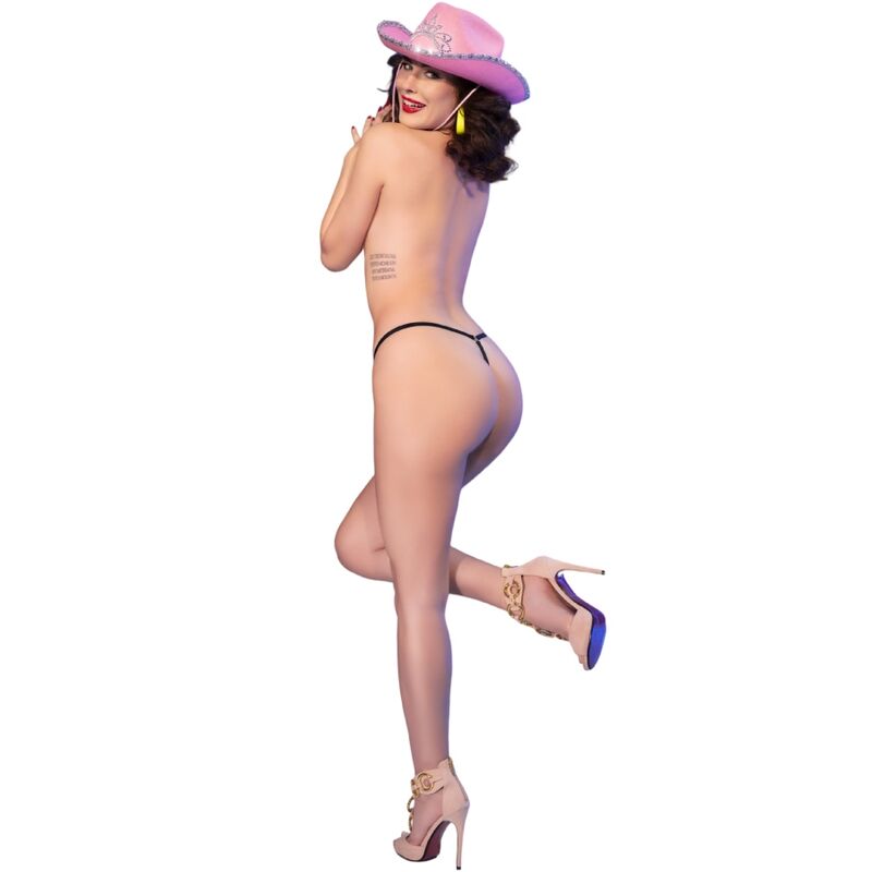 CHILIROSE - CR 4836 THONG KISS ME BLACK L/XL - NOCTURNA DESIRES