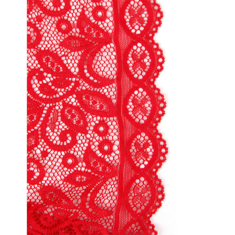 SUBBLIME - 953874 OPEN CUP BODYSUIT RED S/M - NOCTURNA DESIRES
