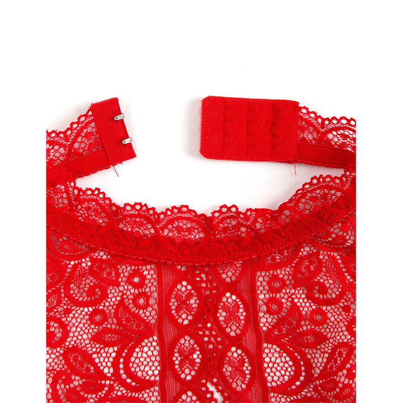 SUBBLIME - 953881 OPEN CUP BODYSUIT RED L/XL - NOCTURNA DESIRES
