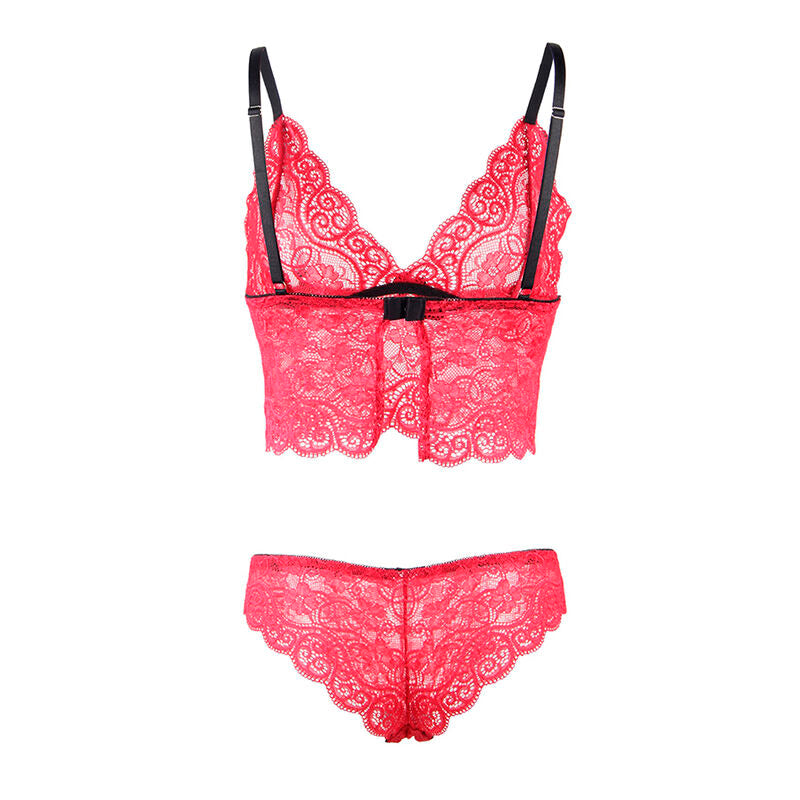 SUBBLIME - 953904 SILK AND LACE NIGHTGOWN + PANTIES RED L/XL - NOCTURNA DESIRES