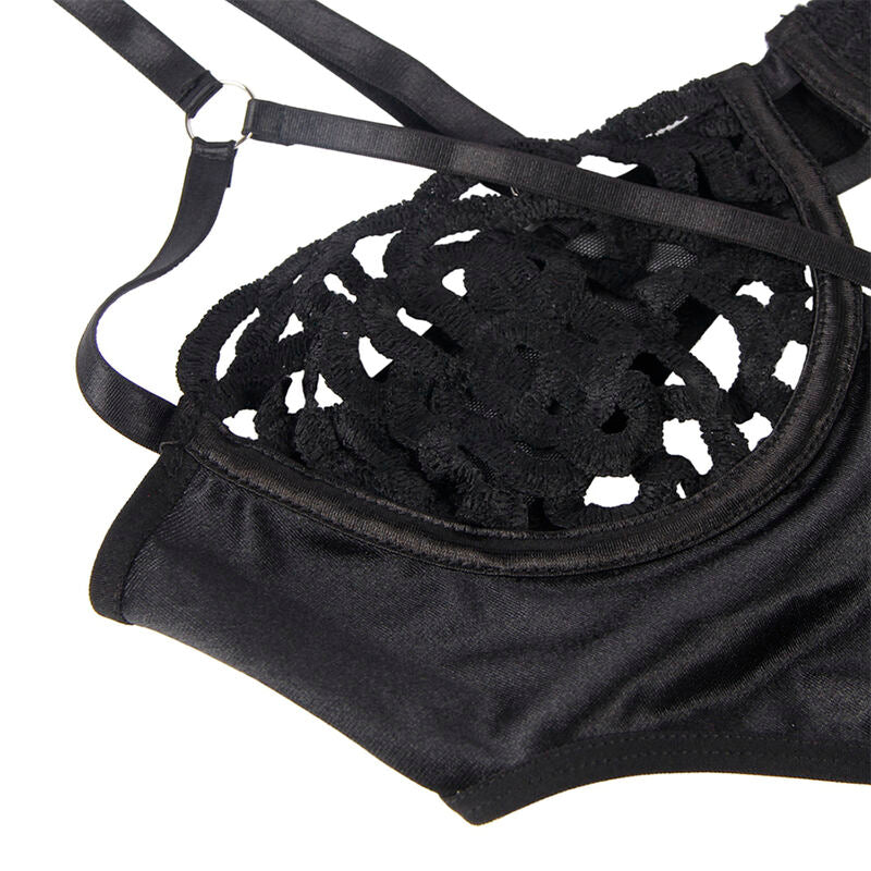 SUBBLIME - 954055 SEXY LACE BODYSUIT BLACK S/M - NOCTURNA DESIRES