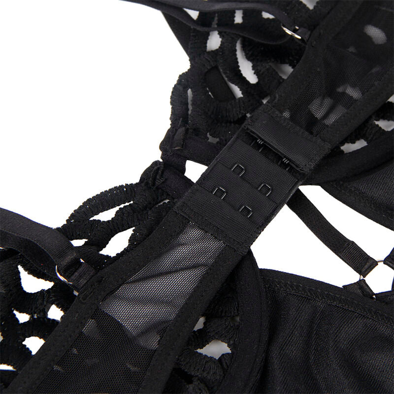 SUBBLIME - 954055 SEXY LACE BODYSUIT BLACK S/M - NOCTURNA DESIRES